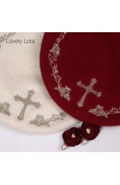 Lovely Lota Rose Cross Beret(Limited Stock)